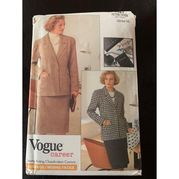 Vogue Misses Jacket Skirt Sewing Pattern 7021 Size 12 14 16 - Uncut - Picture 1 of 9